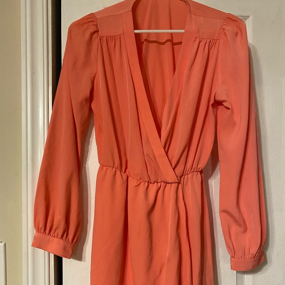 Honeybelle coral wrap dress